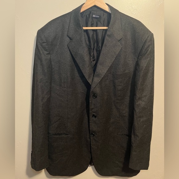 Giorgio Armani Classico Charcoal Gray Black Men's Wool & Cashmere Blazer 44R - Picture 9 of 16